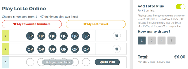 Irish lotto results plus clearance 1 and 2 draws